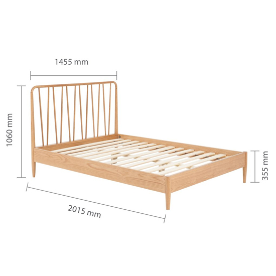 Jordan Wooden Double Bed In Oak