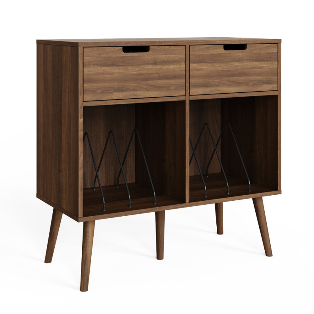 Jordan Wooden Filing Cabinet with 2 Drawers in Walnut