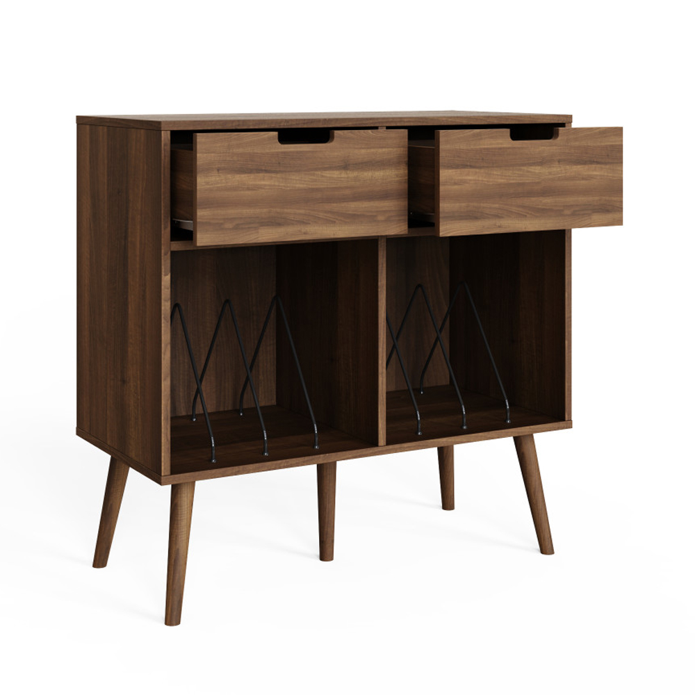 Jordan Wooden Filing Cabinet with 2 Drawers in Walnut