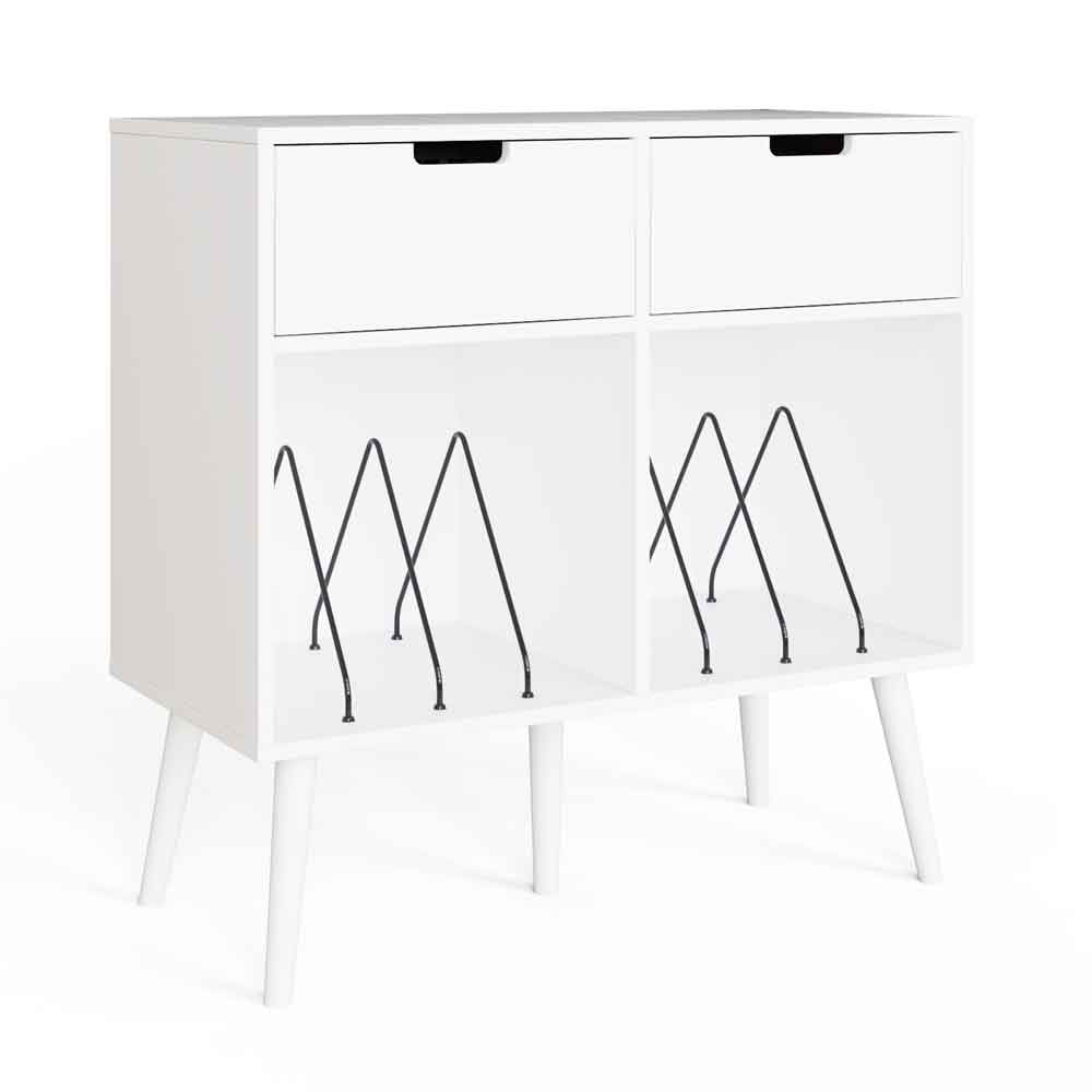 Jordan Wooden Office Filing Cabinet with 2 Drawers in White
