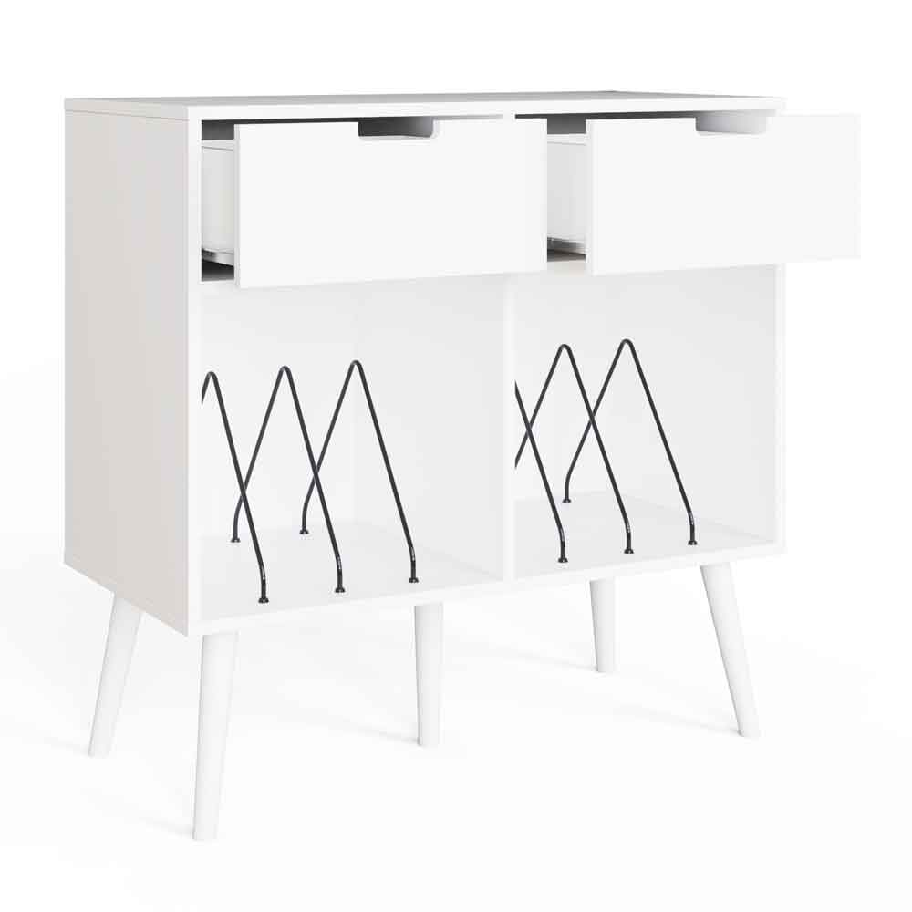 Jordan Wooden Office Filing Cabinet with 2 Drawers in White