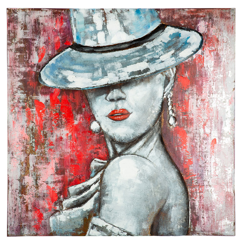 Jorlano Metal Set Of 2 Woman Wall Art in Multicolour