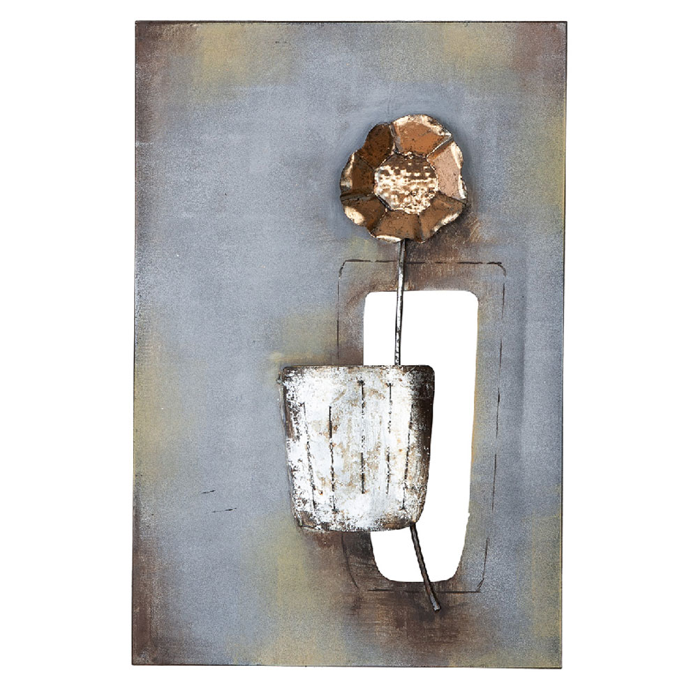 Jorlano Metal Set Of 3 Wall Art in Grey and Silver