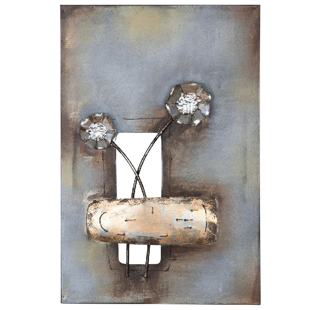 Jorlano Metal Set Of 3 Wall Art in Grey and Silver