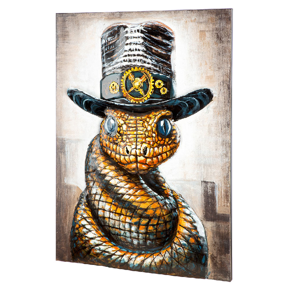 Jorlano Metal Snake Wall Art in Multicolour