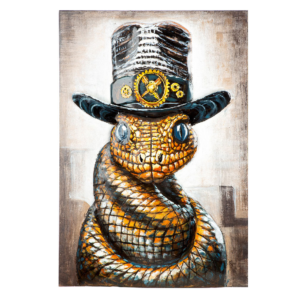 Jorlano Metal Snake Wall Art in Multicolour