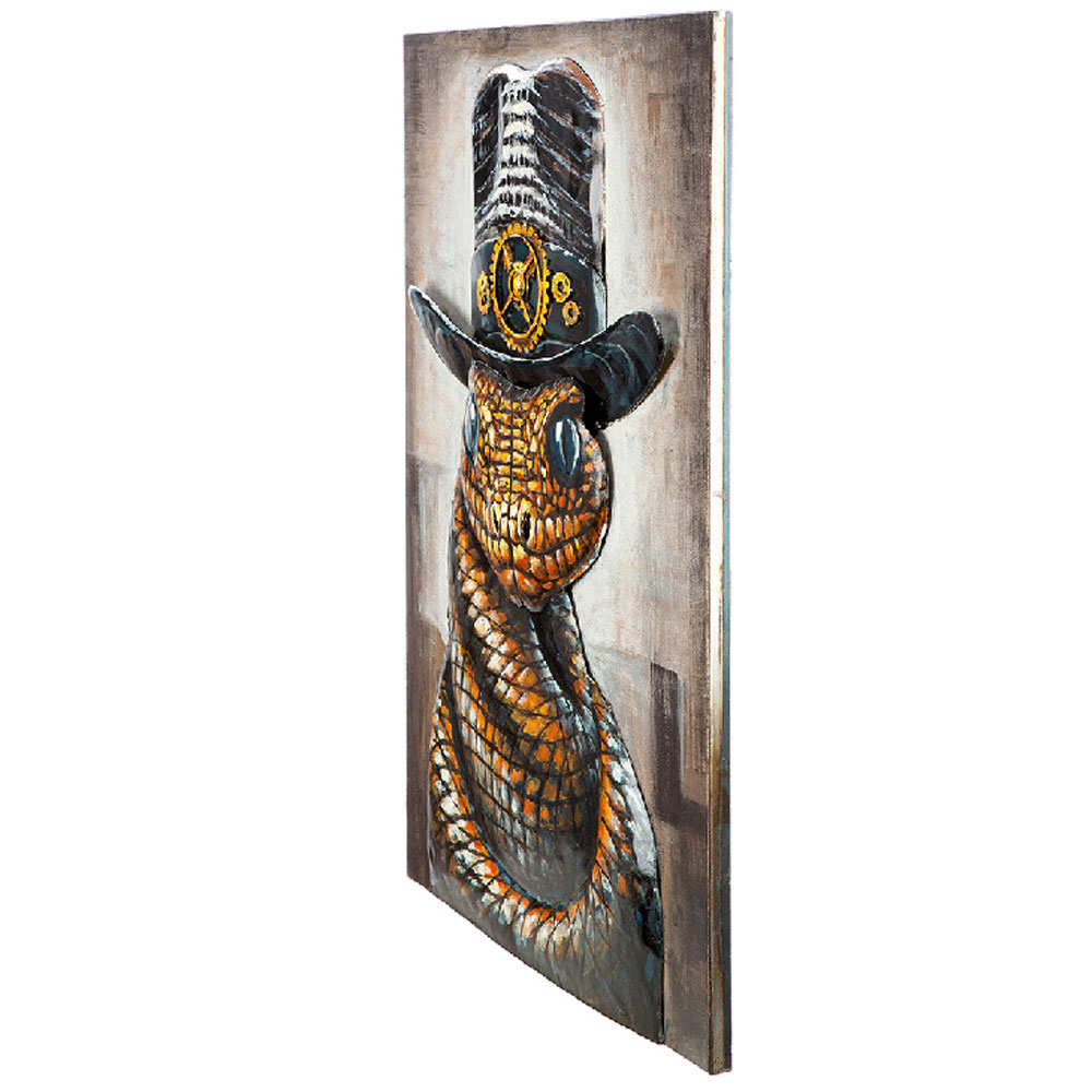 Jorlano Metal Snake Wall Art in Multicolour