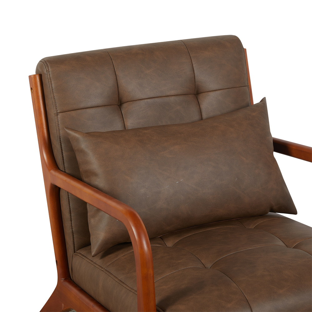Jorlix PU Leather 1 Seater Sofa in Brown