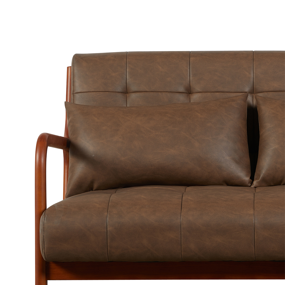 Jorlix PU Leather 2 Seater Sofa in Brown