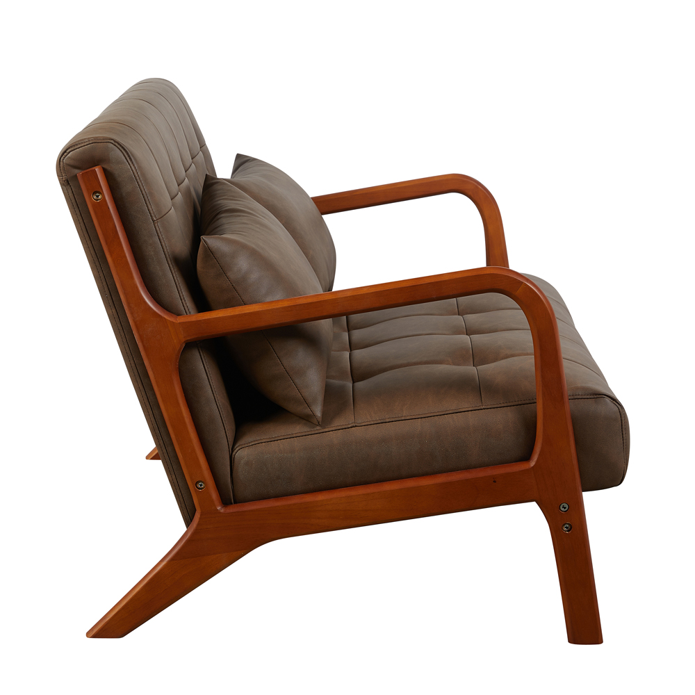 Jorlix PU Leather 2 Seater Sofa in Brown