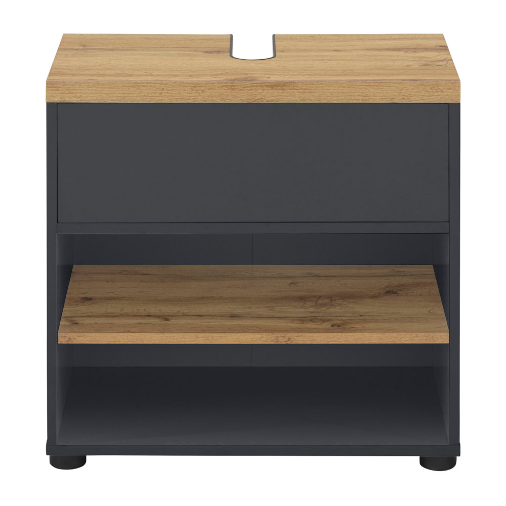 Jorven Wooden Vanity Unit in Anthracite and Oak