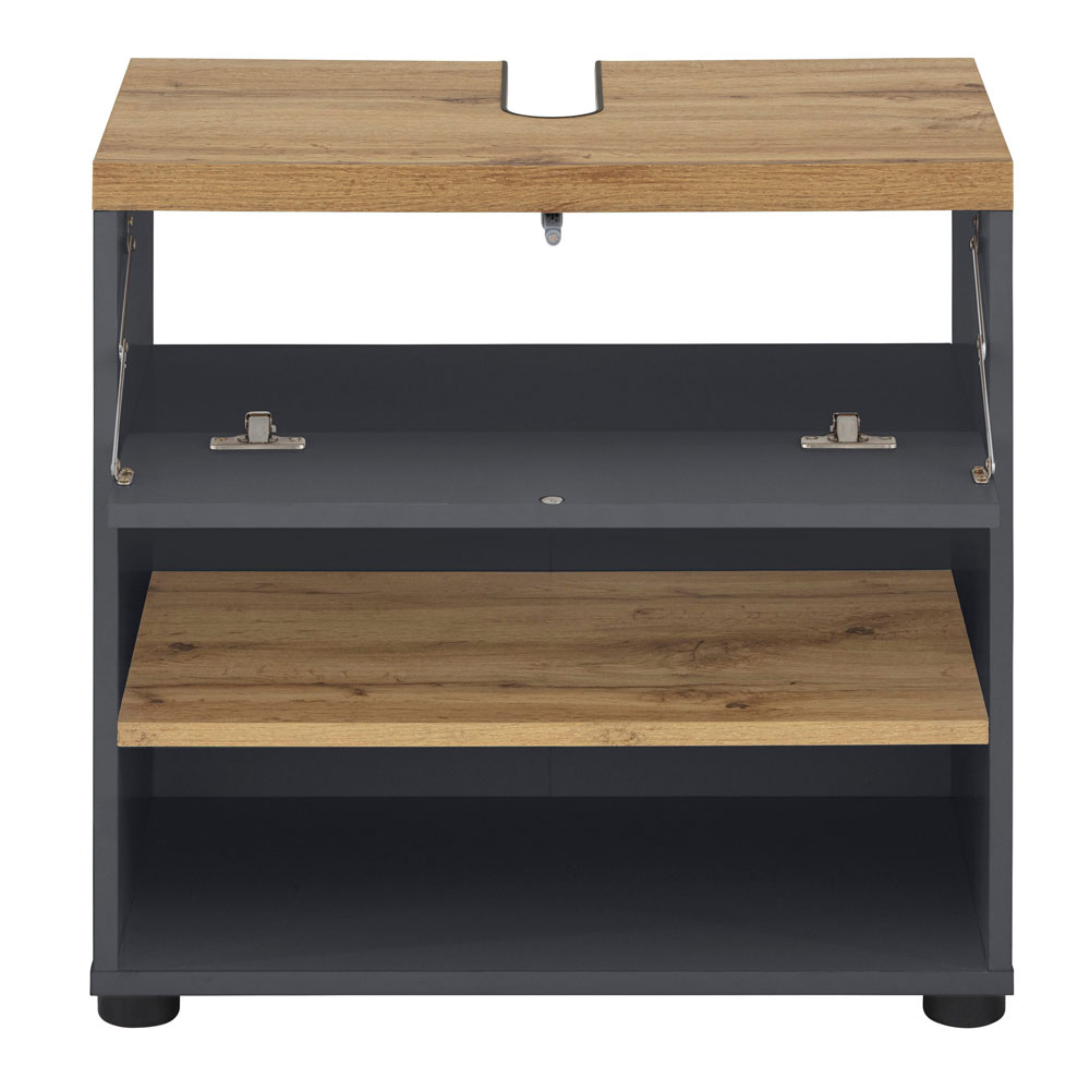 Jorven Wooden Vanity Unit in Anthracite and Oak