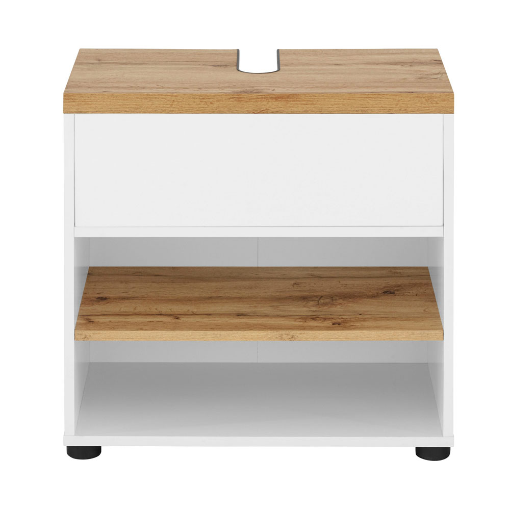 Jorven Wooden Vanity Unit in White and Oak