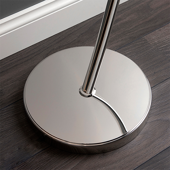Josephine Vintage White Shade Floor Lamp In Bright Nickel