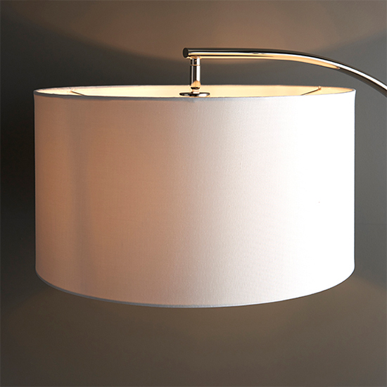 Josephine Vintage White Shade Floor Lamp In Bright Nickel
