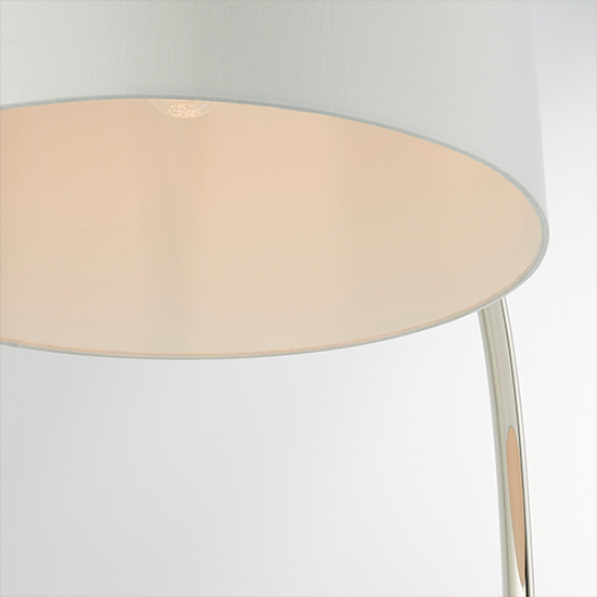 Josephine Vintage White Shade Floor Lamp In Bright Nickel