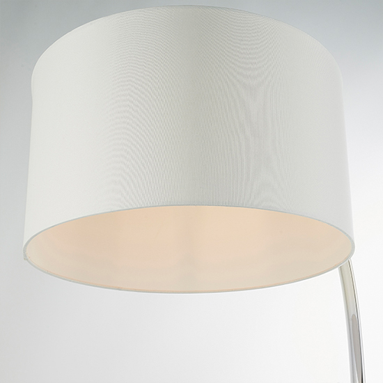 Josephine Vintage White Shade Floor Lamp In Bright Nickel