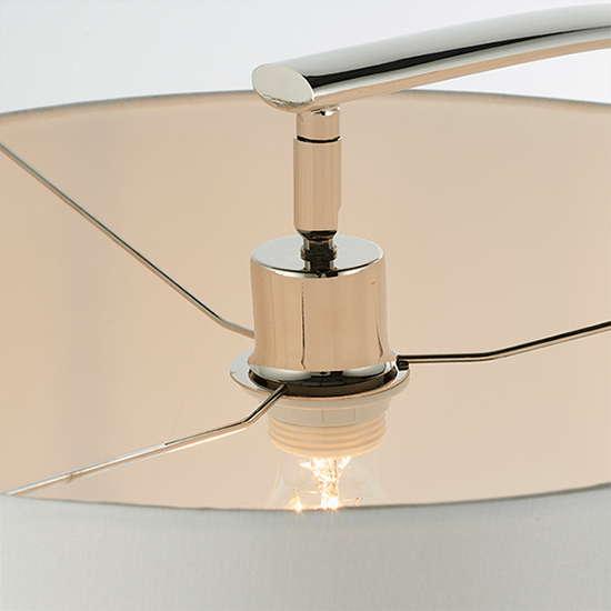 Josephine Vintage White Shade Floor Lamp In Bright Nickel