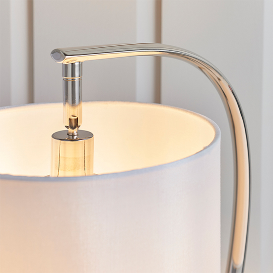 Josephine Vintage White Shade Table Lamp In Bright Nickel