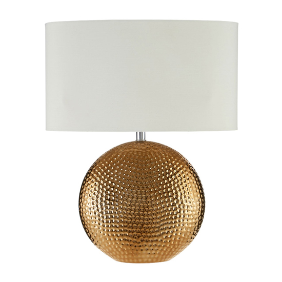 Joshmac White Fabric Shade Table Lamp With Gold Base FiF