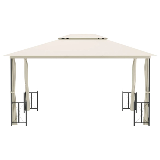 Josie 3m x 4m Gazebo With Sidewalls And Double Roofs In Cream