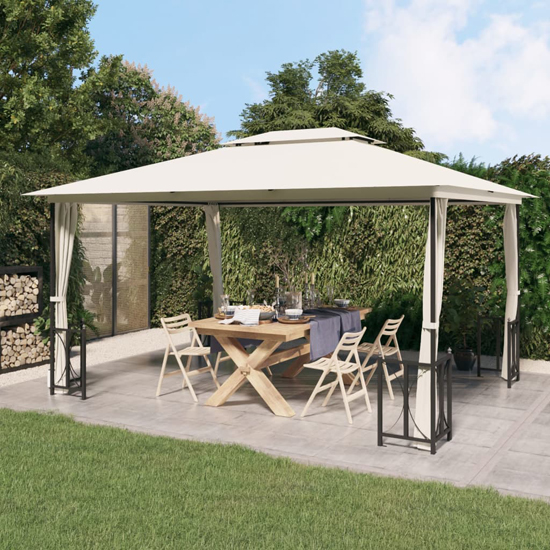 Read more about Josie 3m x 4m gazebo with sidewalls and double roofs in cream