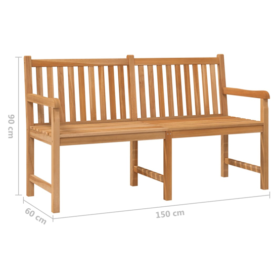 Jota 150cm Wooden Garden Seating Bench In Natural_6
