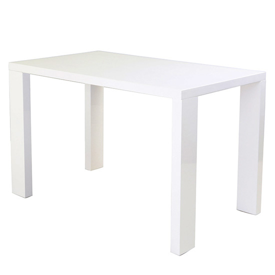 Joule Dining Set In White Gloss With 4 Grey New York Chairs_2