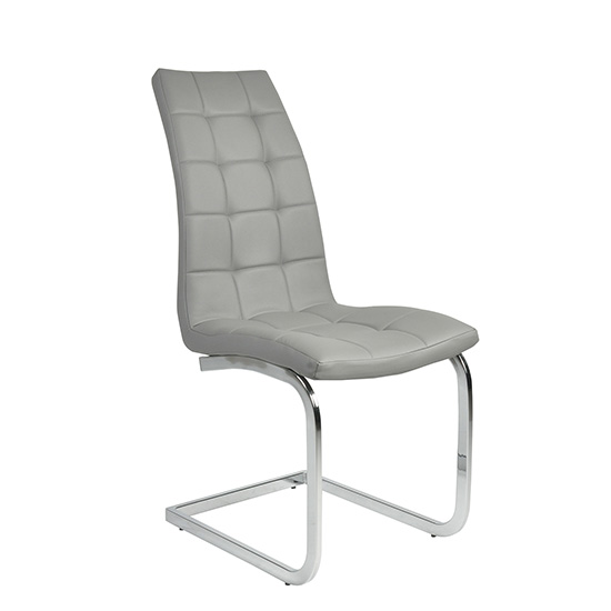 Joule Dining Set In White Gloss With 4 Grey New York Chairs Furniture