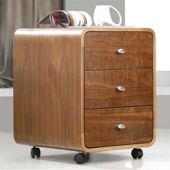 Cohen Office Pedestal In Walnut With 3 Drawers