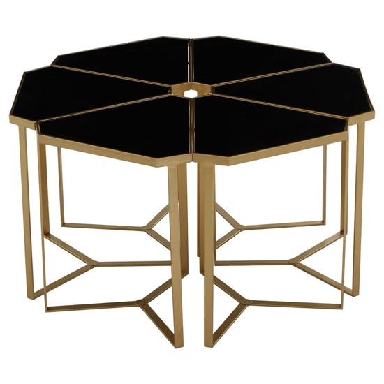 Judie Black Glass Top Set Of 6 Side Tables With Gold Metal Base_3