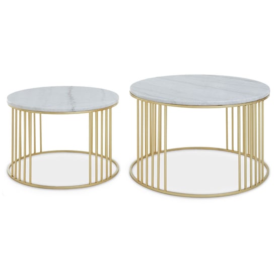 Judie Marble Top Set Of 2 Side Tables With Gold Metal Base_1