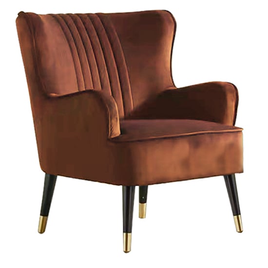 Juke Velvet Accent Chair In Copper With Black Wooden Legs_1