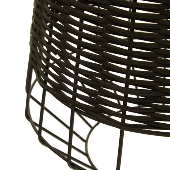 Julia Rattan Ceiling Pendant Light In Black