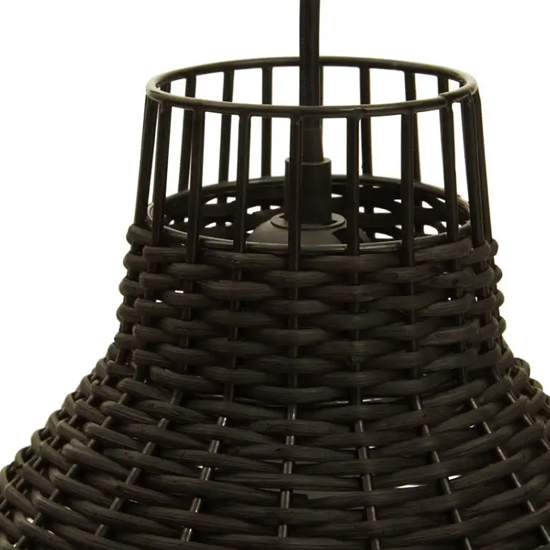 Julia Rattan Ceiling Pendant Light In Black