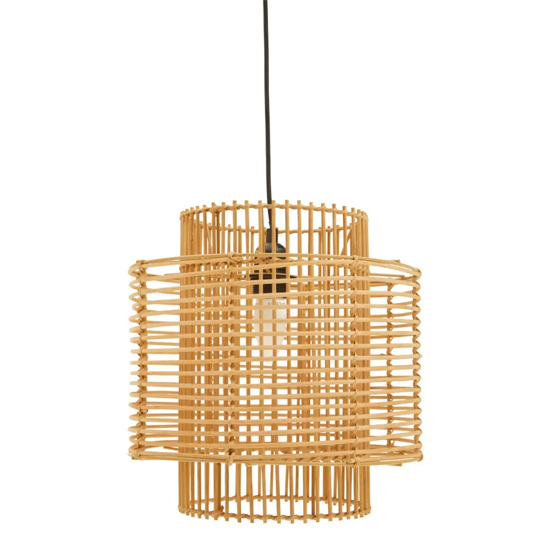 Julia Rattan Overlapping Ceiling Pendant Light In Natural
