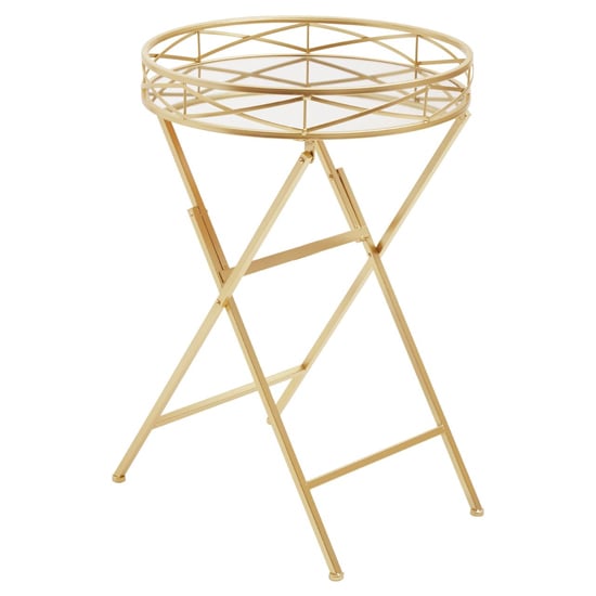 Read more about Julie round glass tray side table with gold metal frame