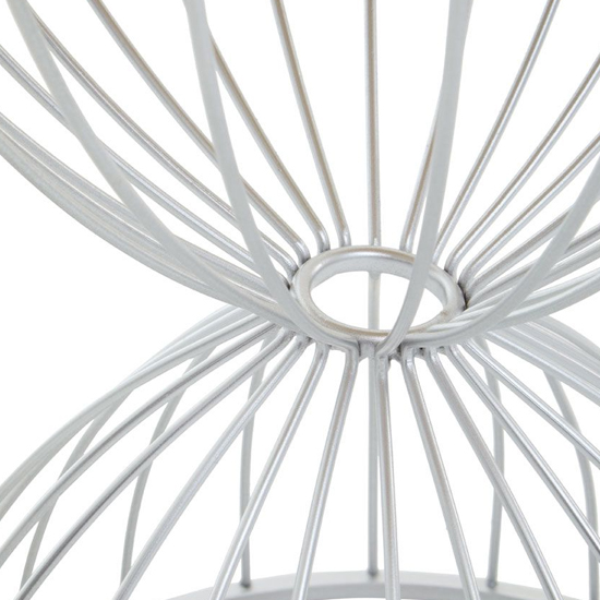 Julie Round White Glass Top Side Table With Silver Metal Frame