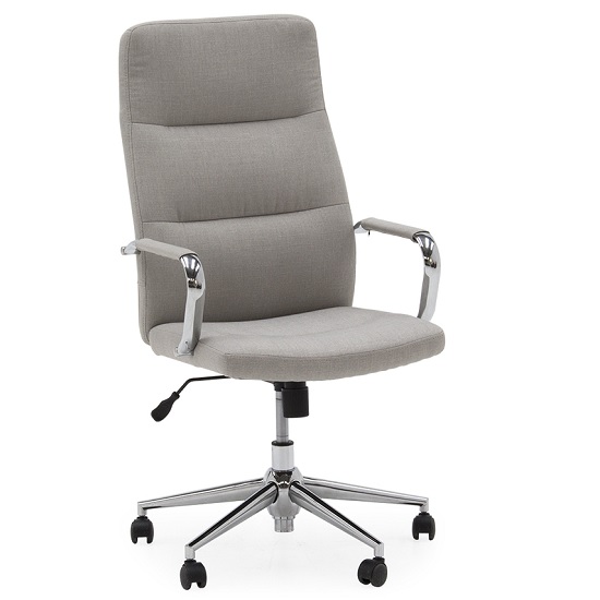Julio Fabric Office Chair In Beige With Castors Furniture in Fashion