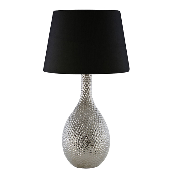 Juliwok Black Fabric Shade Table Lamp With Chrome Base Sale