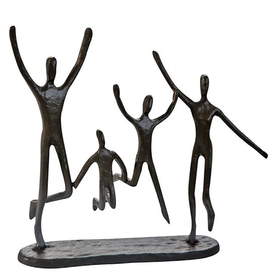 Read more about Jumping iron design sculpture in burnished bronze