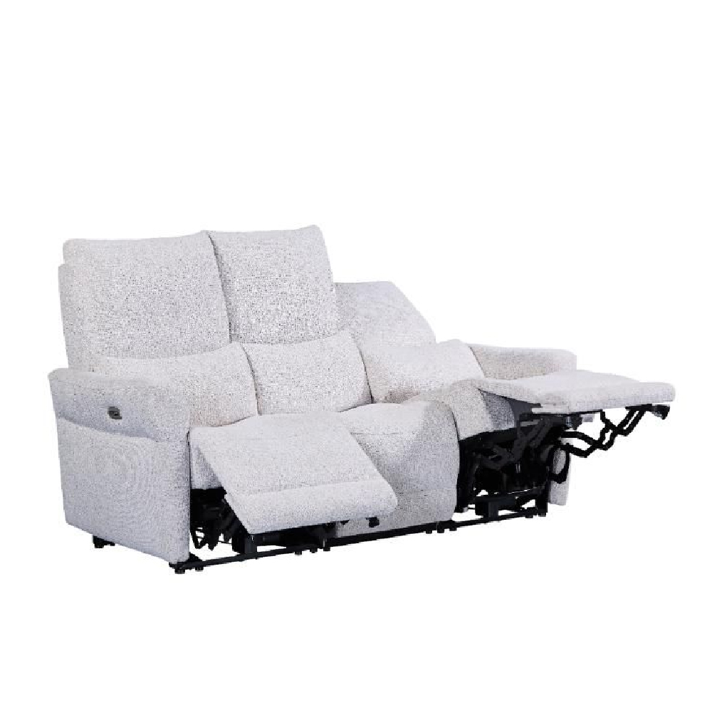 Juneau Fabric Recliner 3 Seater Sofa In Biscuit