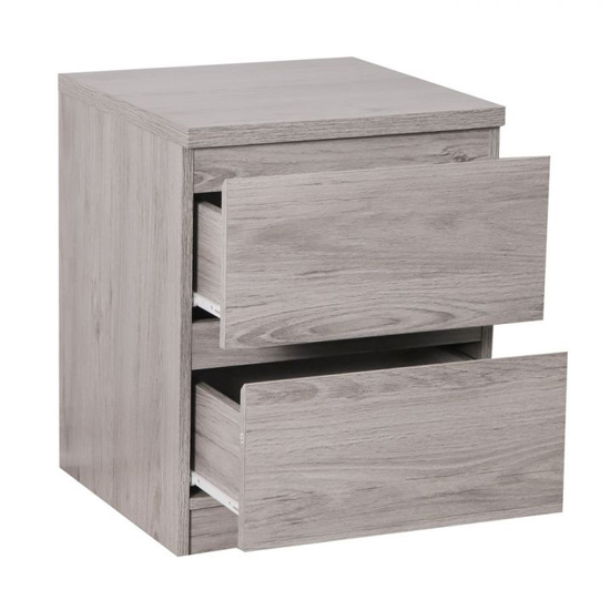 Jupiter Bedside In Grey Oak With 2 Drawers FiF
