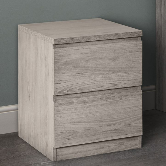 Jadiel Bedside Cabinet In Grey Oak With 2 Drawers