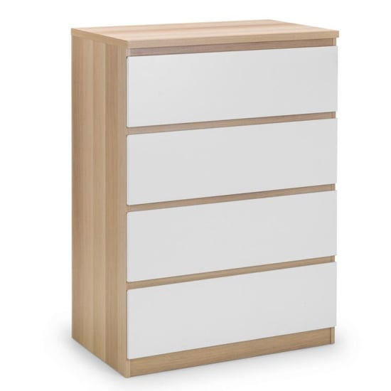 Jadiel Chest Of Drawers In Oak And White Gloss With 4 Drawers_2