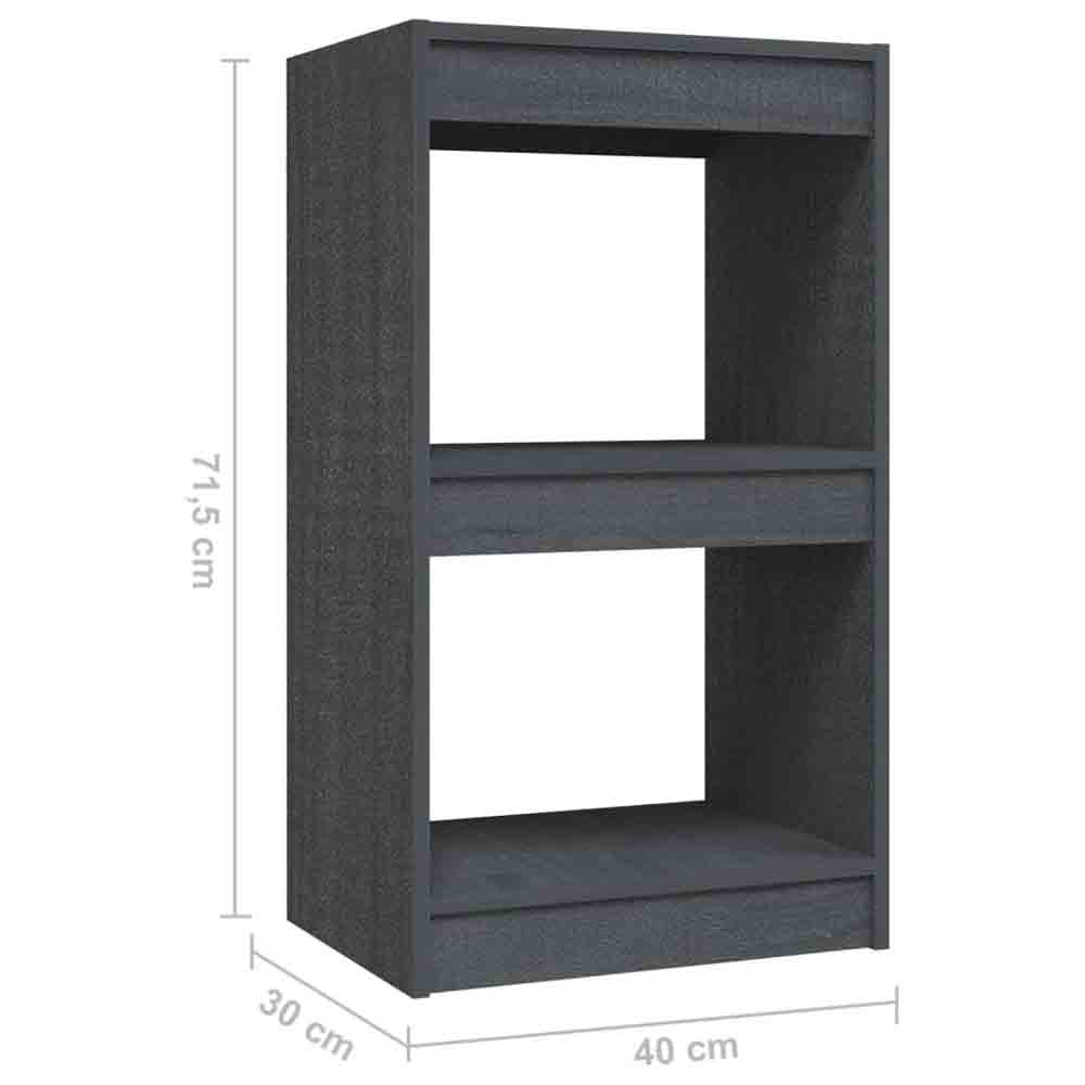 Jupiter Wooden Bookcase With 2 Compartments In Grey