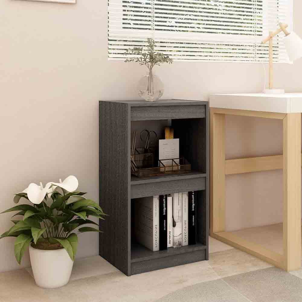 Read more about Jupiter wooden bookcase with 2 compartments in grey