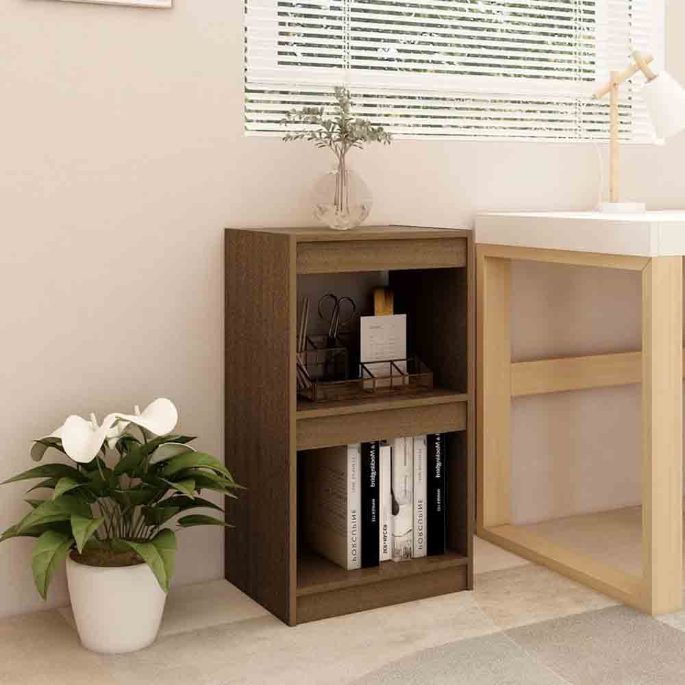 Read more about Jupiter wooden bookcase with 2 compartments in honey brown