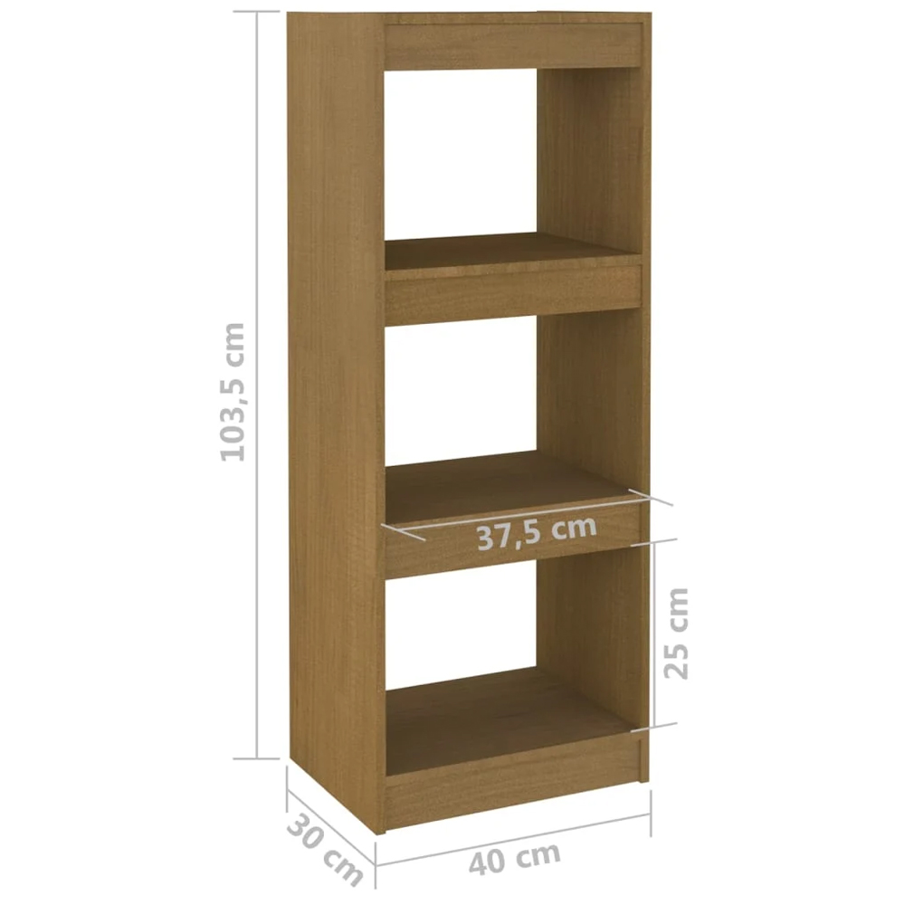 Jupiter Wooden Bookcase With 3 Compartments In Honey Brown