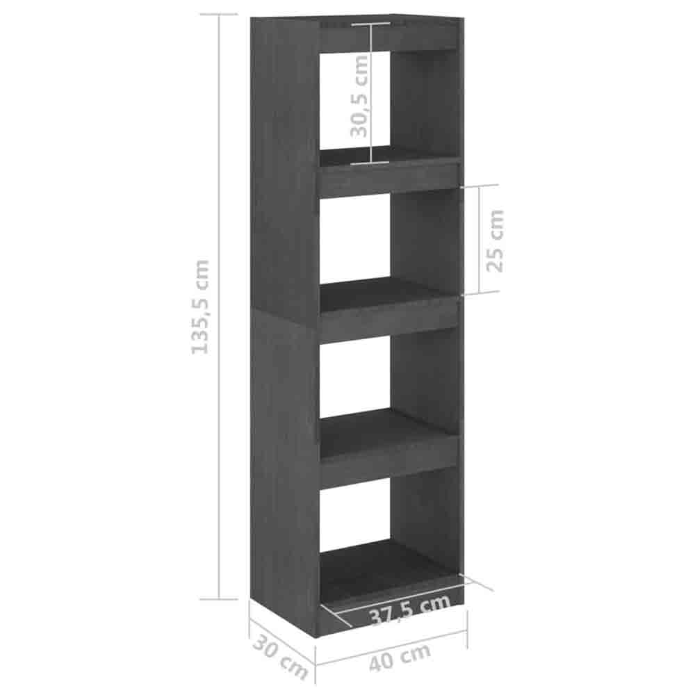 Jupiter Wooden Bookcase With 4 Compartments In Grey